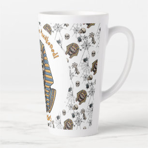 Caneca De Café Latte 🤍 White Pharaoh Mummy Mug 🎃 ☕ 👑