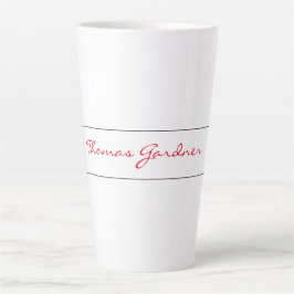 Caneca De Café Latte White Red Trendy Palavra-Mão Comum Criativa Modern