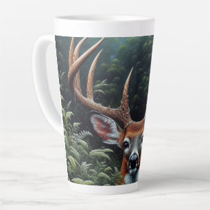 Caneca De Café Latte Whitetail Buck Deer em Green Foliage