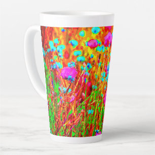 Caneca De Café Latte Wild Meadow em Bloom Pop Art