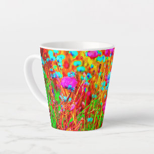 Caneca De Café Latte Wild Meadow em Bloom Pop Art
