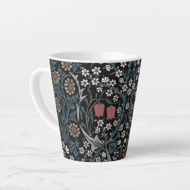 Caneca De Café Latte William Morris Blackthorn Floral Art Nouveau (Ângulo esquerdo)