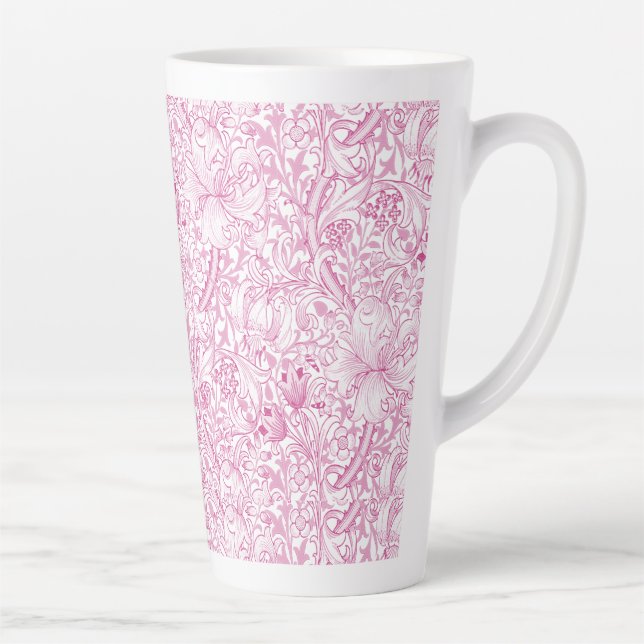 Caneca De Café Latte William Morris Ouro Lily Floral Patterno (Direita)