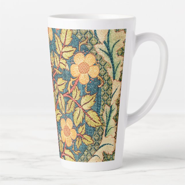 Caneca De Café Latte William Morris Rosa Wreath (Direita)