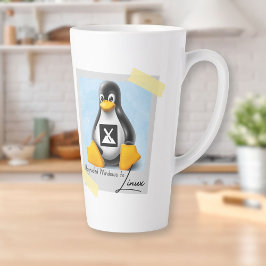 Caneca De Café Latte Windows MX Linux Tux atualizado