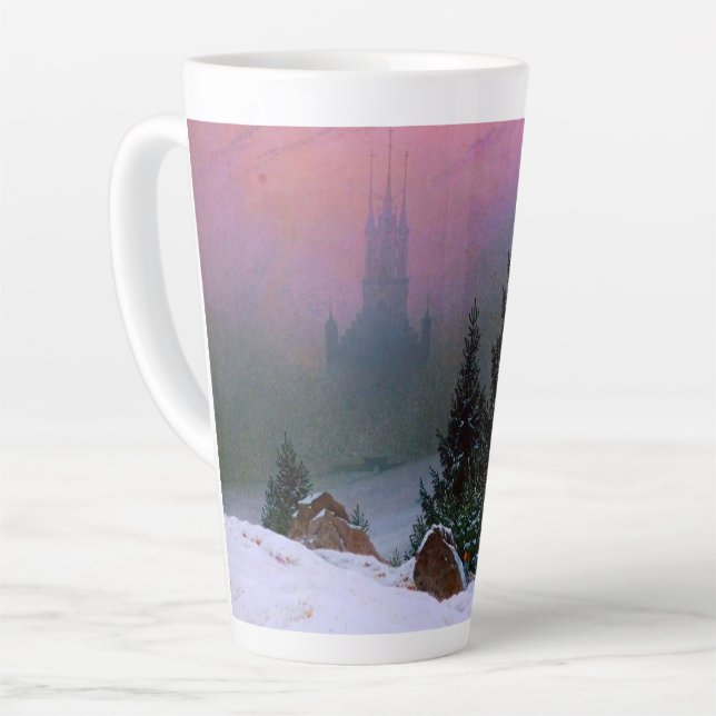 Caneca De Café Latte Winter Landscape Caspar David Friedrich (Ângulo esquerdo)