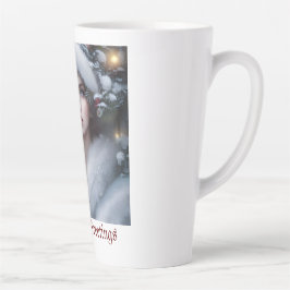 Caneca De Café Latte Winter Princess Custom Holiday