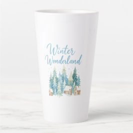 Caneca De Café Latte Winter Wonderland Snowy Village Mug  