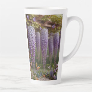 Caneca De Café Latte Wisteria Floral Purple