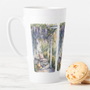 Caneca De Café Latte Wisteria Porch Rocking Cena