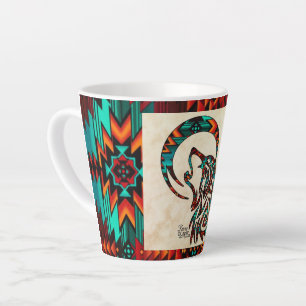 Caneca De Café Latte Wolf Latte Mug Tribal