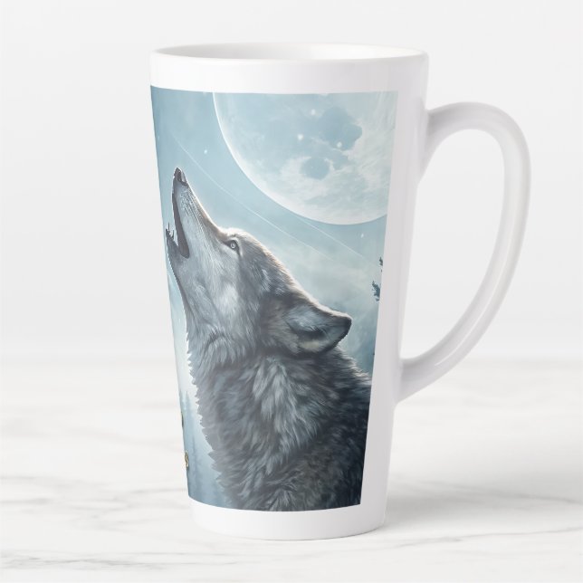 Caneca De Café Latte Wolf (matching journal available) (Direita)