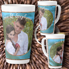 Caneca De Café Latte Wood Frame Water Flowning Love 0329
