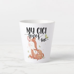 Caneca De Café Latte Woodland Deer Doe and Baby Fawn My Gigi Me ama