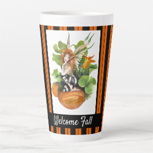 Caneca De Café Latte Woodland Fall Harvest Elf  