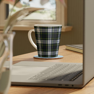 Caneca De Café Latte Xadrez Rústico Tartan Clã Gordon Elegante