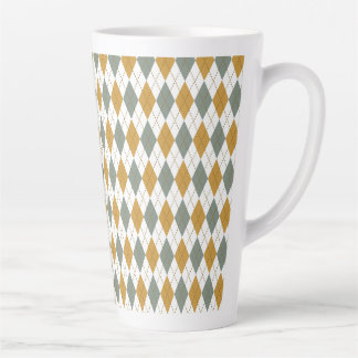 Caneca De Café Latte Xanadu e Dourado Winter Argyle