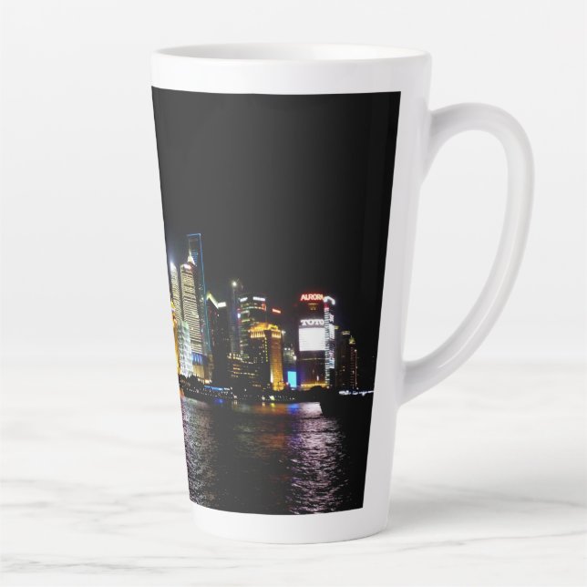 Caneca De Café Latte Xangai à noite (Direita)