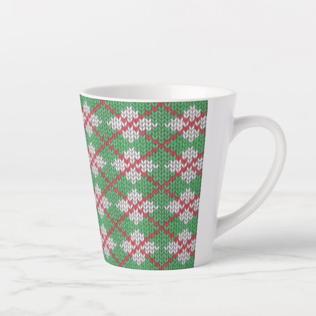 Caneca De Café Latte XMAS ARGYLE KNIT Latte (Direita)
