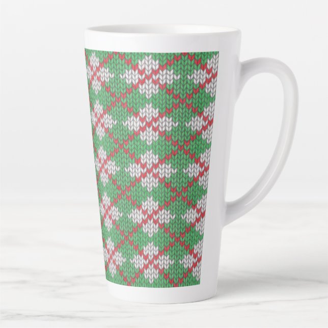 Caneca De Café Latte XMAS ARGYLE KNIT Tall Latch (Direita)
