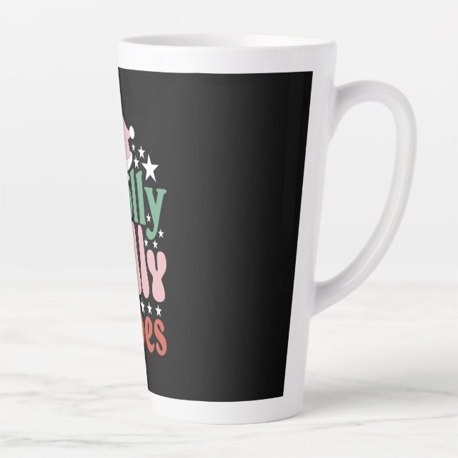 Caneca De Café Latte Xmas Gift Holly Jolly Vibes (Direita)