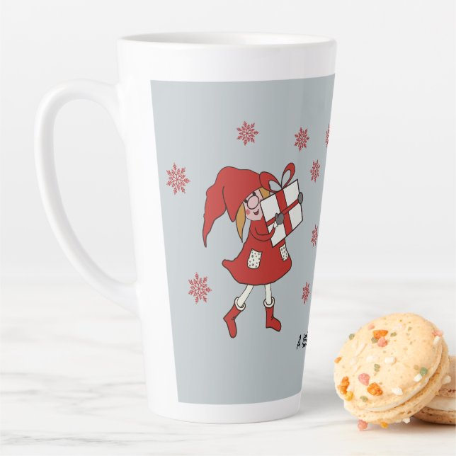 Caneca De Café Latte Xmas Girl (In Situ)