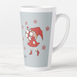 Caneca De Café Latte Xmas Girl