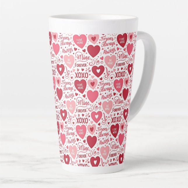 Caneca De Café Latte XOXO & Always Be Mine  (Ângulo direito)