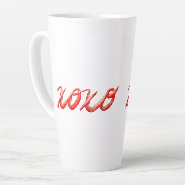 Caneca De Café Latte xoxo vermelho (Ângulo esquerdo)