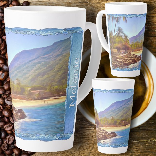 Caneca De Café Latte Yelapa Beach 761 (Criador carregado)
