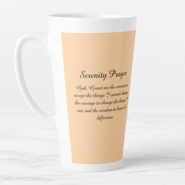 Caneca De Café Latte Yellow Gold Orange Angel Serenity Prayer Latte Mug (Esquerda)