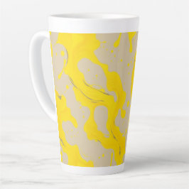 Caneca De Café Latte Yellow Organic Abstract