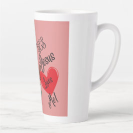 Caneca De Café Latte "Yes, Jesus Loves Me" Pink Large Latte Mug