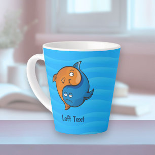 Caneca De Café Latte Yin Yang Fish Cartoon
