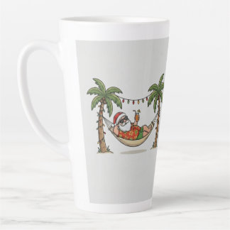 Caneca De Café Latte Yo Santa Funny Summer Christmas Tropical Holiday