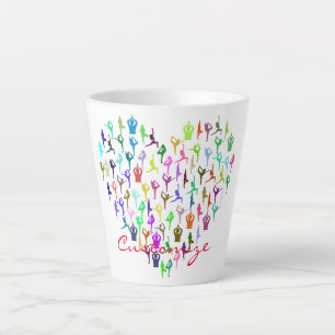 Caneca De Café Latte Yoga Poses Heart Thunder_Cove