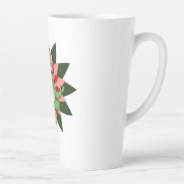 Caneca De Café Latte Yoga Relaxation with Elegant Floral Art