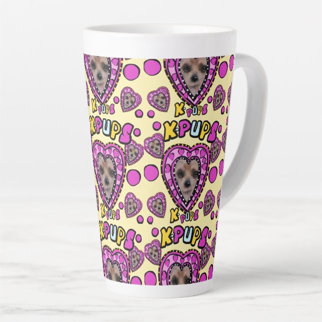 CANECA DE CAFÉ LATTE YORKIES  (Ângulo direito)