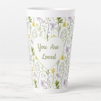 Caneca De Café Latte You Are Loved Floral Heart Mug