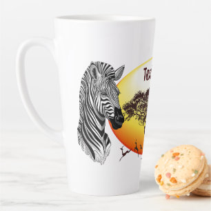 Caneca De Café Latte Zebra African Savanna Wild Animal