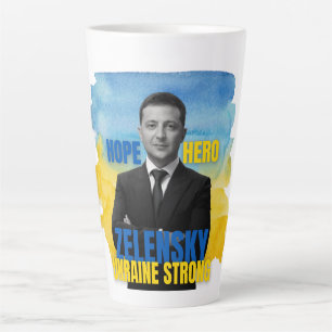 Caneca De Café Latte Zelensky Hope Hero Ucrânia Forte