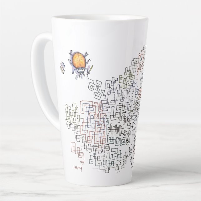 Caneca De Café Latte Zig Zag Doodlebug latte mug (Ângulo esquerdo)