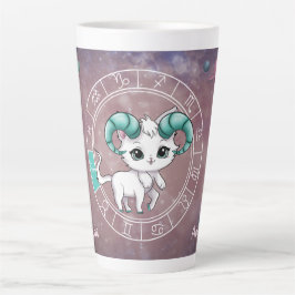 Caneca De Café Latte Zodiac Aries Gota-Gato, Astrologia do Planeta de R