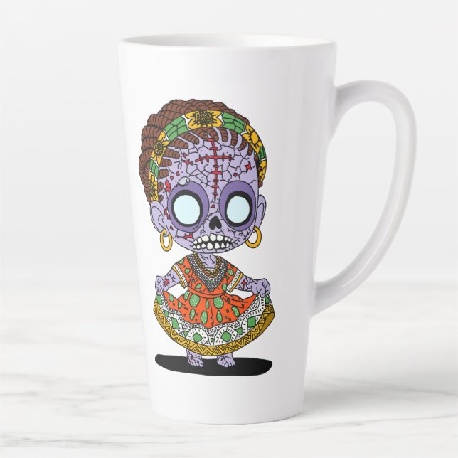 Caneca De Café Latte Zombie Angolana Bonita (Direita)