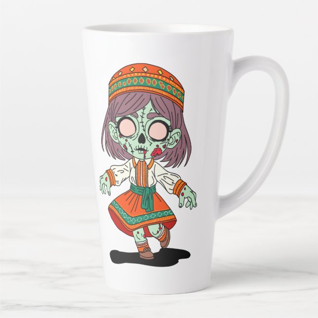 Caneca De Café Latte Zombie armênio-cega (Direita)