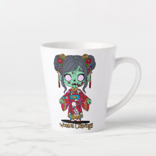 Caneca De Café Latte Zombie Chinês Bonito