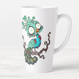 Caneca De Café Latte Zombie Peacock Personalizado
