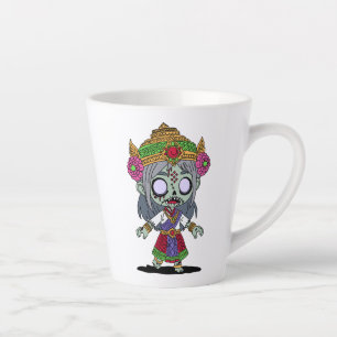 Caneca De Café Latte Zombie Tailandês Cute