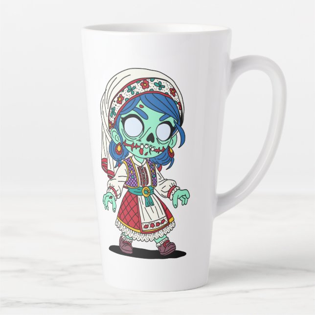 Caneca De Café Latte Zumbi (Direita)