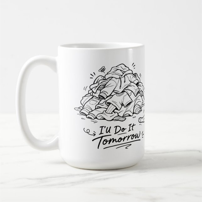 Caneca De Café Laundry Day Mood Funny Procrastination  (Esquerda)
